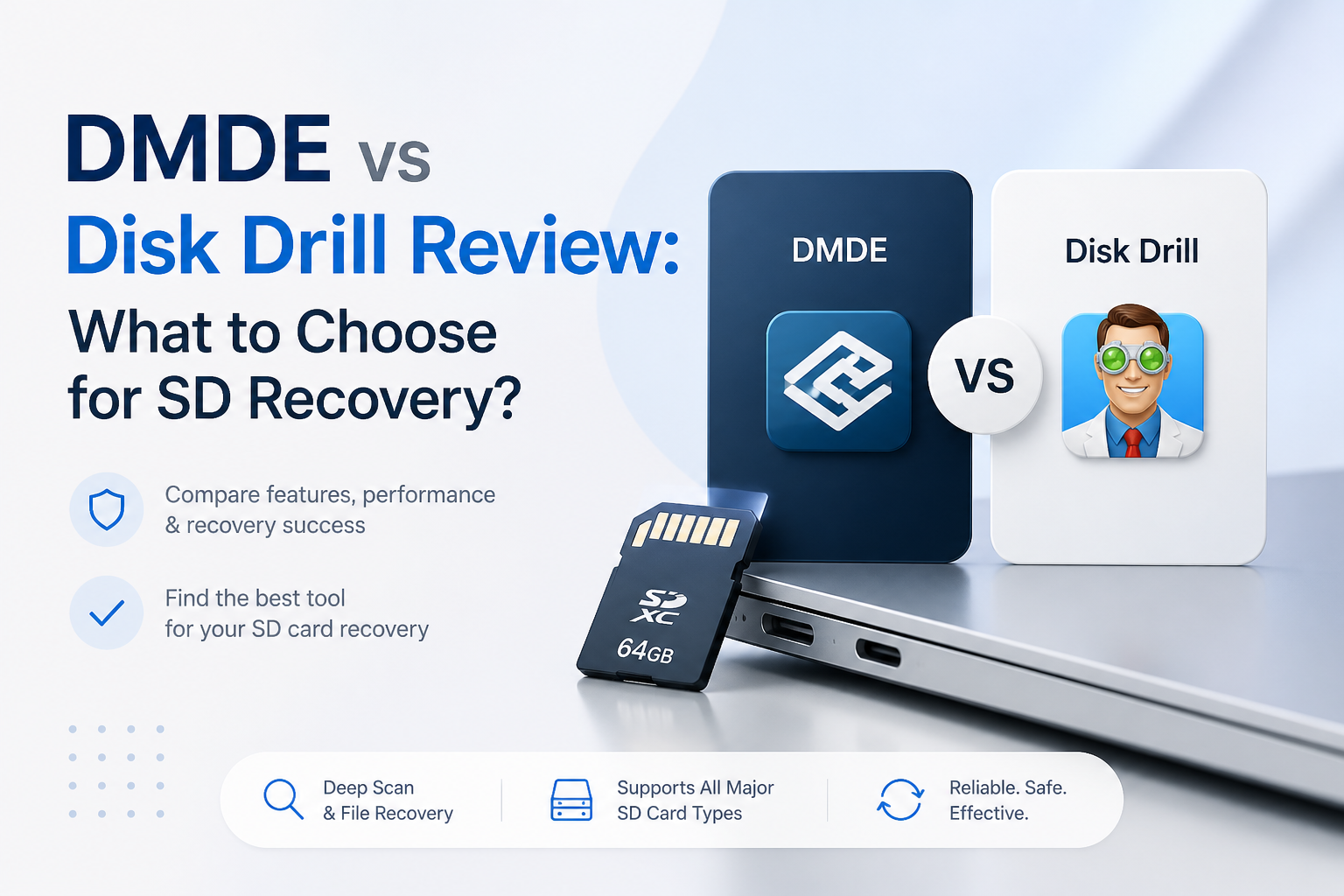 DMDE vs Disk Drill Review: What to Choose for SD Recovery?
